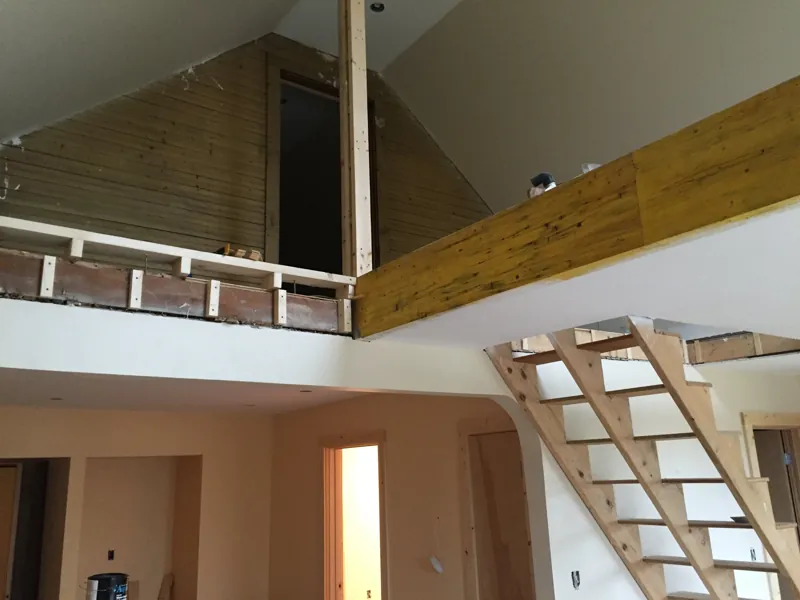 New loft framing beneath the roof