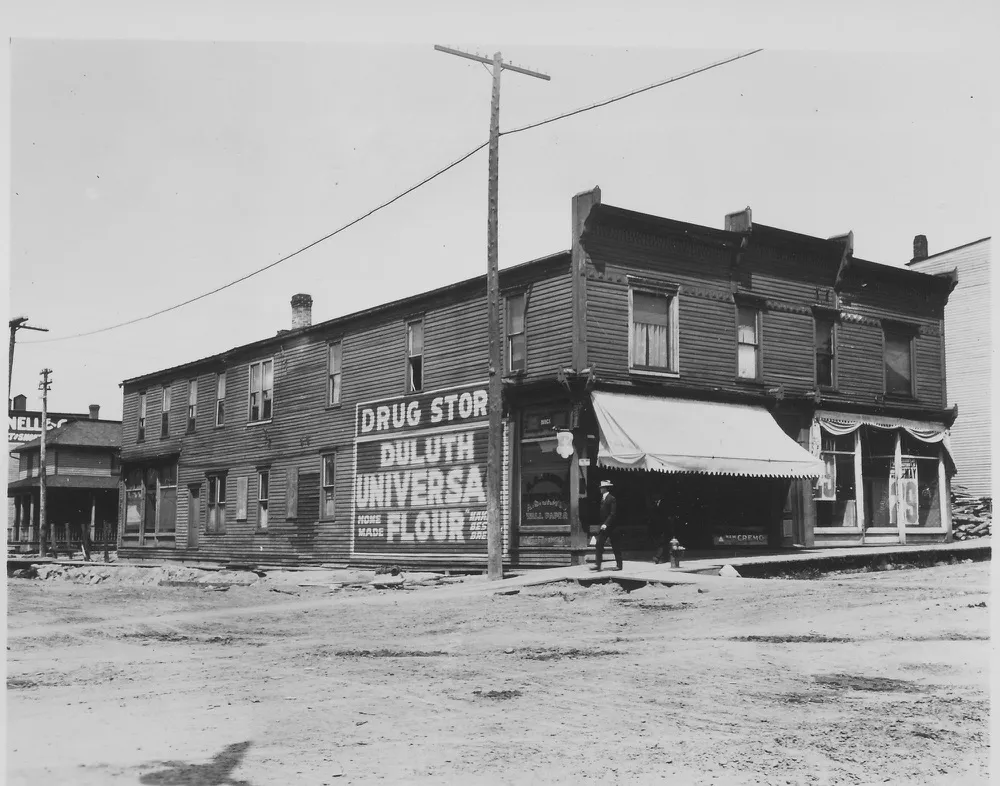 An early wood-frame drug store