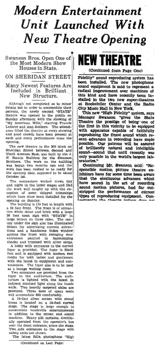 Ely Miner clipping: Modern Entertainment Unit Launched With New Theatre Opening
