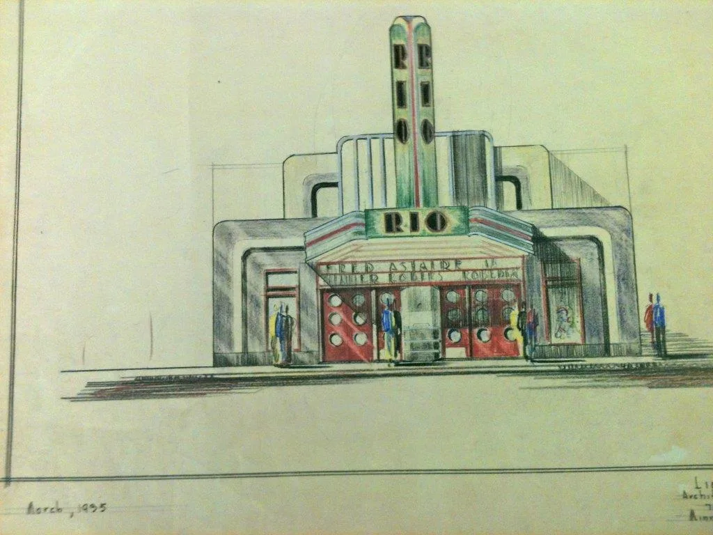 A 1935 rendering of the Rio Theatre