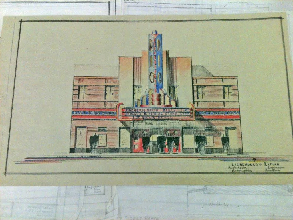 Second colored rendering of the Rio Theatre signed Liebenberg and Kaplan